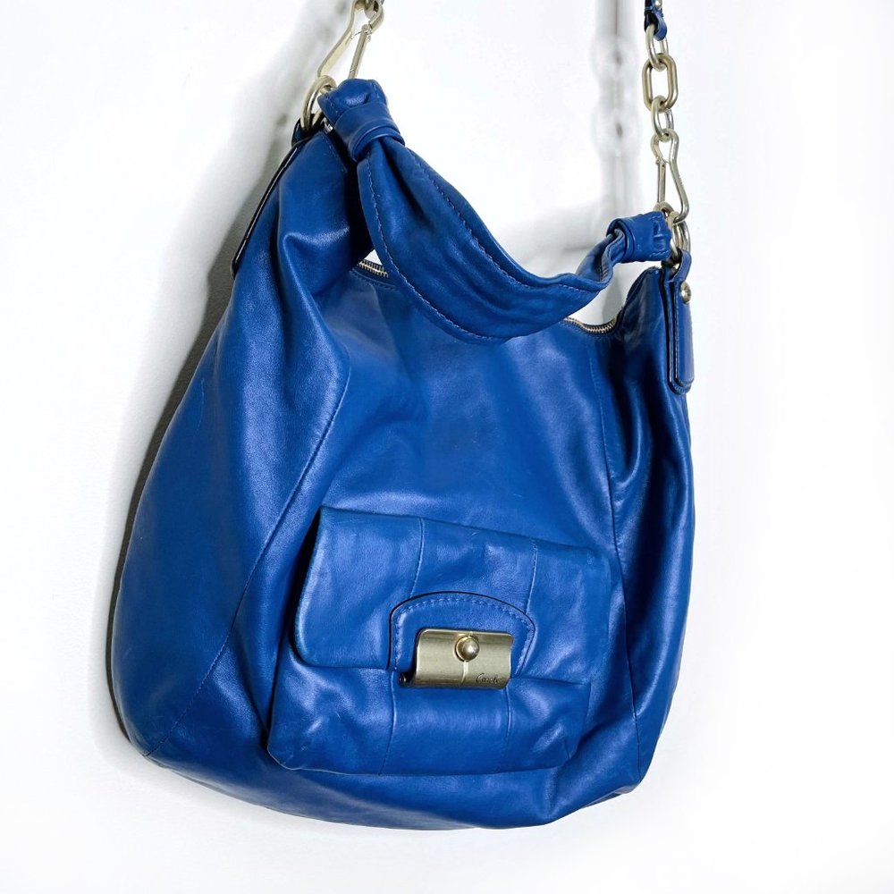 ⚡️SOLD⚡️ coach large blue leather kristin hobo bag - Picture 13 of 15